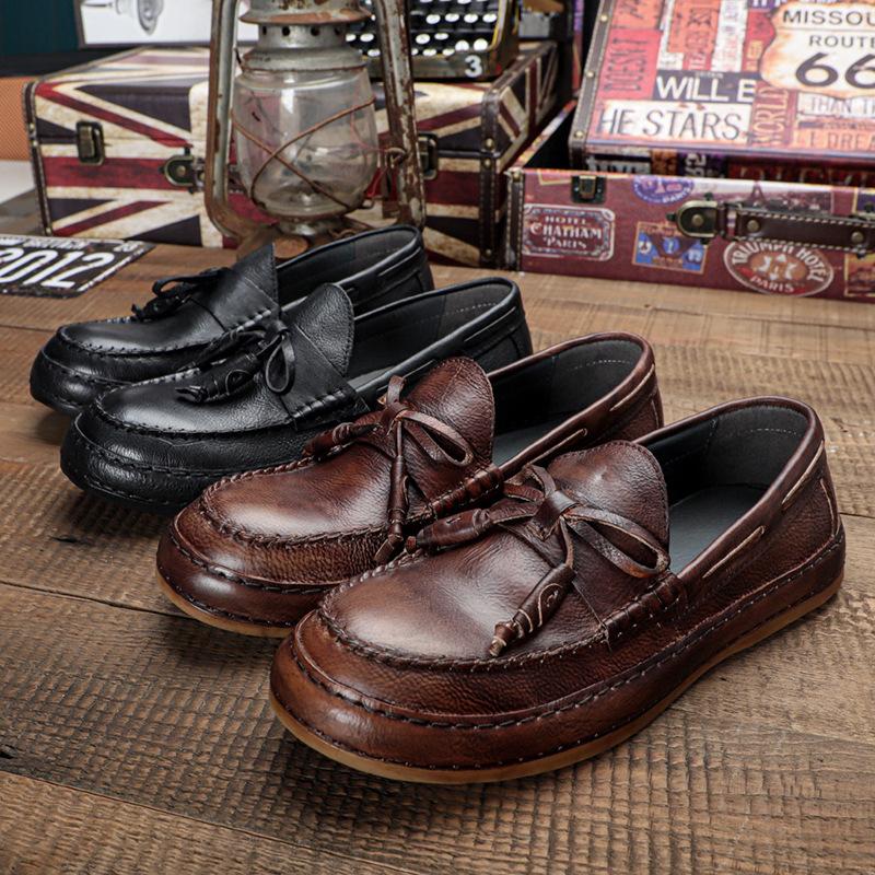 One Pedal Lazy Leather Beanie Shoes Men 'S Leather Loafers Men 'S Business Casual Summer Leather Shoes Men