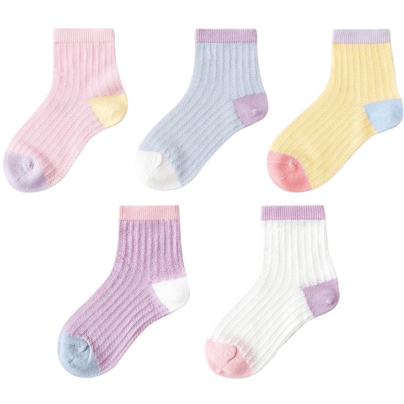Minibala Kids' 5-Pack Breathable Mid-Calf Socks