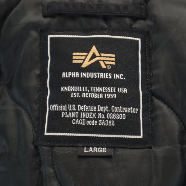 ALPHA INDUSTRIES Long Sleeve Batting Jacket L Quilted Back Logo Men's Used