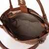 Soft leather round bag multi-stripe 2-way