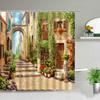Rideaux de douche Forêt de plantes tropicales vertes Arbre de palmier Fleur Oiseau Feuilles Impression 3D Décor de salle de bain Rideau de bain imperméable