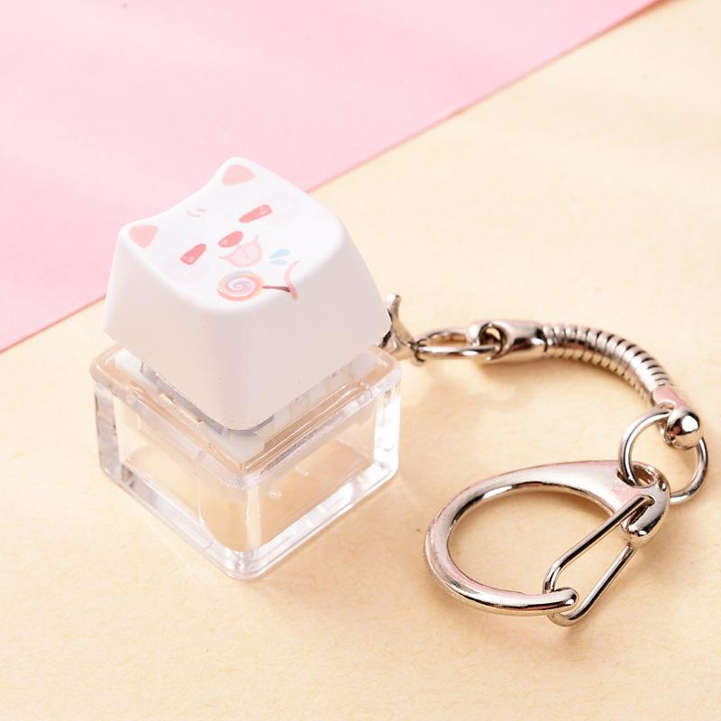 Cute Cat Dog Pendant Stress-Relief Fidget Keychain Mechanical Keyboard Keychain Dog-Themed Clicker Fidget For Backpack Study