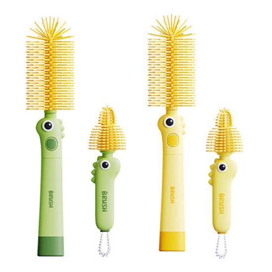 2Pcs/Set Silicone Cleaning Brush with 90-Degree Bent Design 3-in-1 Functions Gap Brush