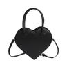JIAERDI Harajuku Vintage Sweetheart Purse Women Black Leather Shoulder Bag Ladies Japanese Style Cute Handbag Y2K Crossbody Bag