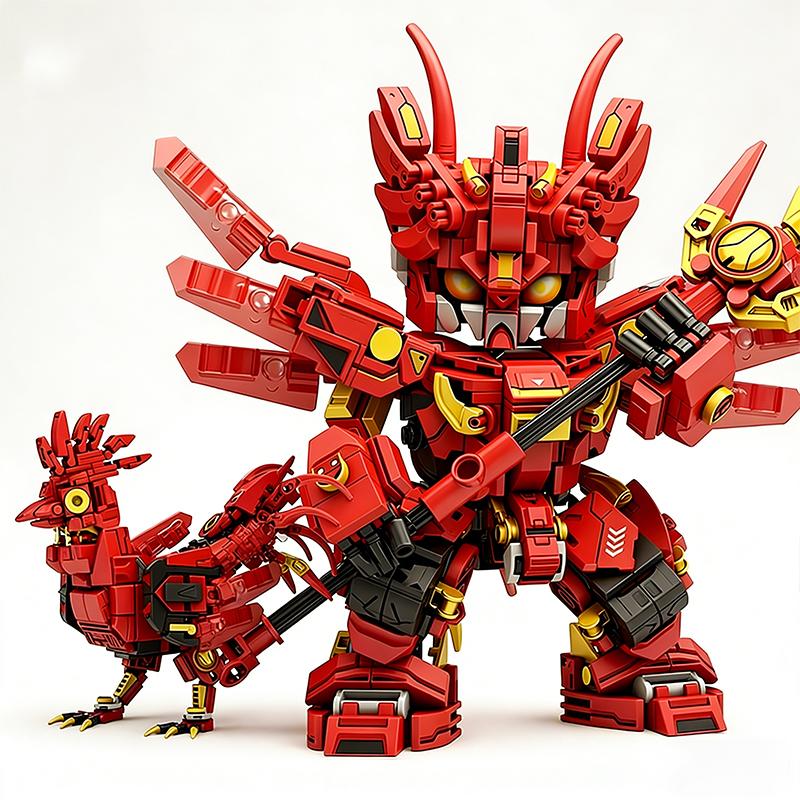 

2in1 Transformable Robot Brick Playset Superhero Mecha Warrior Animal Brick Playset DIY DIY Assembly Toys Playsets Childrens Holiday Gift Present