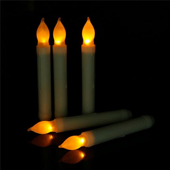 6/12Pcs LED Electronic Candle Battery Operated Flameless Candle Realistic Flickering Flame Holiday Atmosphere Candle