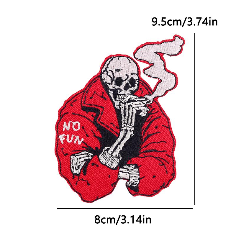 Punk Heart Embroidery Patch Iron On Patches For Clothing Thermoadhesive Patches On Clothes Waves Applique/Patches On Clothes