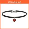 Stylish Red Heart Choker Necklace For Women Made Of Titanium Steel With Elegant Design