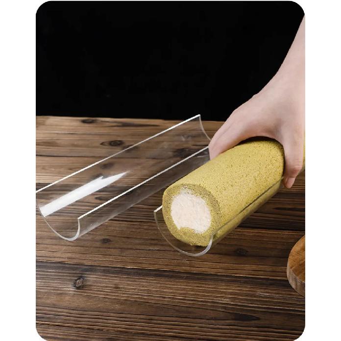 Zackoo 30cm Cake Roll Shaping U-shaped Mold Thickened Transparent Acrylic Swiss Roll Refrigerated Retainer Pastry Baking Tool