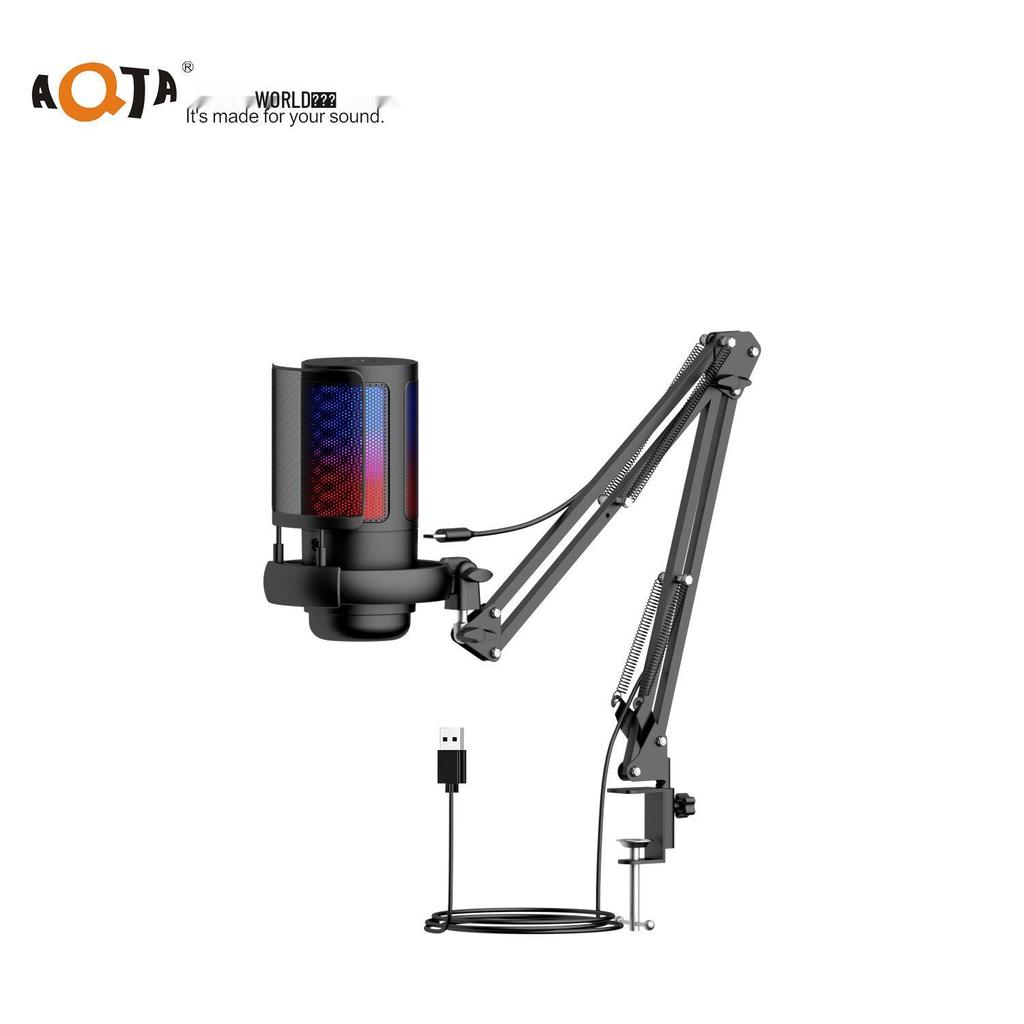 Esports USB Condenser Desktop Microphone with Boom Arm for Live Recording