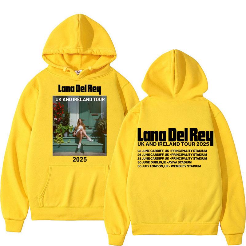 Lana Del Rey VK en Ierland Tour Hoodies Heren Dames Mode Hip Hop Lange Mouw Oversized Fleece Trainingspak Cadeaus