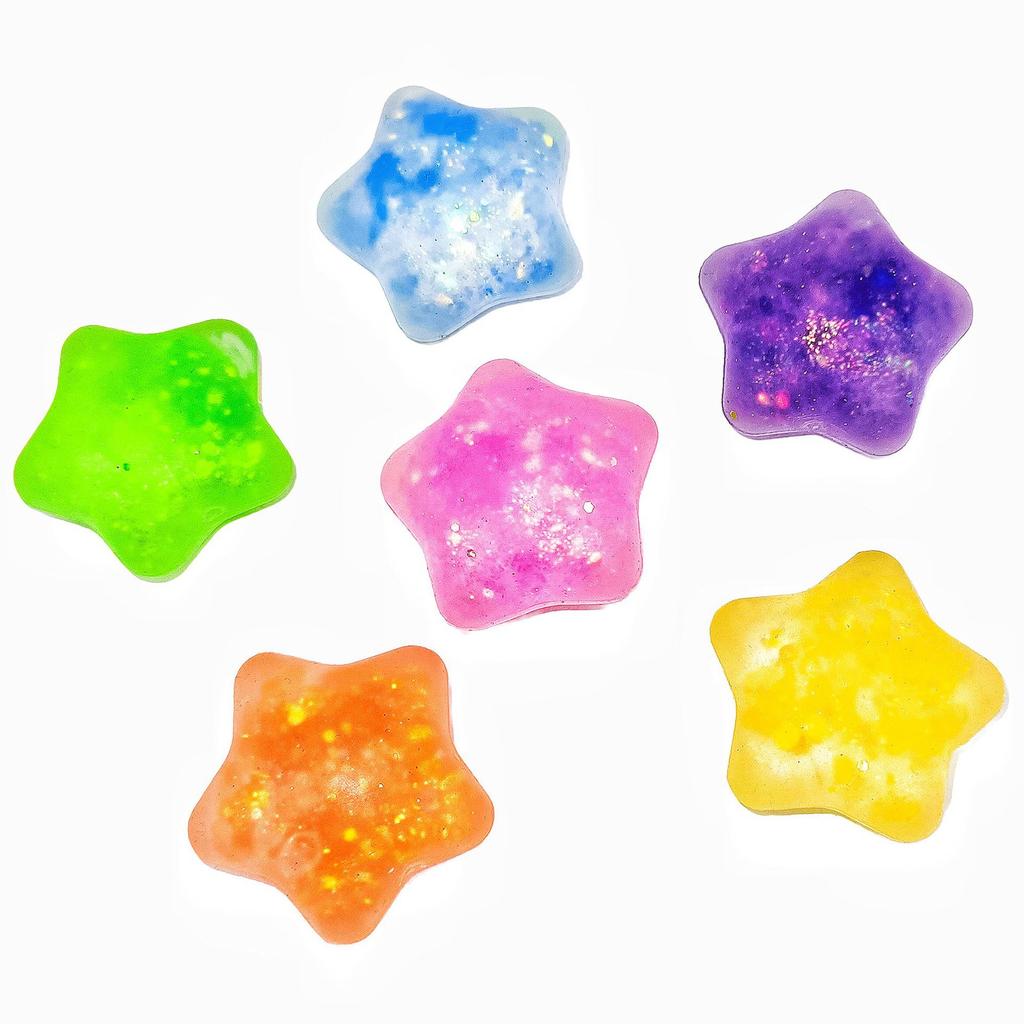 Star Shaped Maltose Stress Ball, 3.5cm, 15 Pack, Random Colors