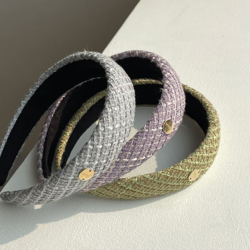 geegee tweed Hairband (purple)