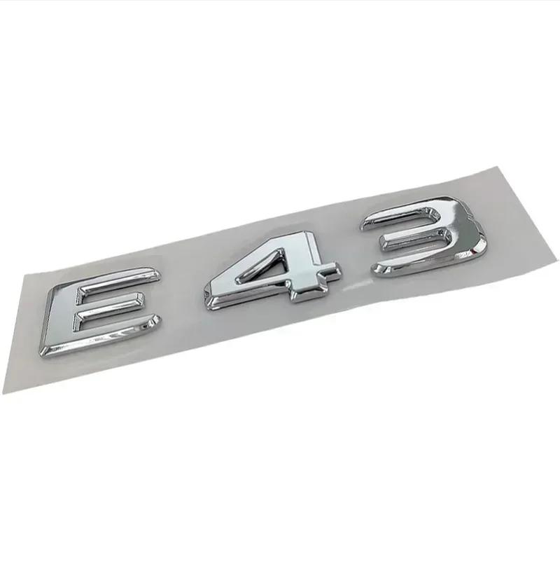 1pc 3D ABS Black Chrome Letters Car Sticker Rear Trunk Emblem Badge E43 E53 E63 Logo For AMG E Class W213 W212 Accessories