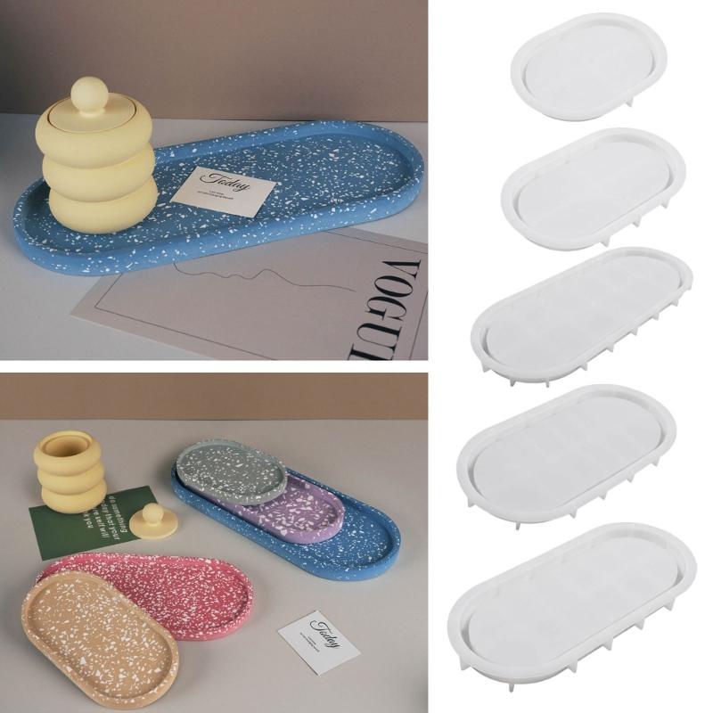Stampo in Silicone per Sottobicchiere Ovale Stampo per Posacenere Fai da Te Stampo per Vassoio in Cemento e Gesso Stampo per Colata in Resina Epossidica Sottobicchiere Stampi Artigianato Decorazione per la Casa
