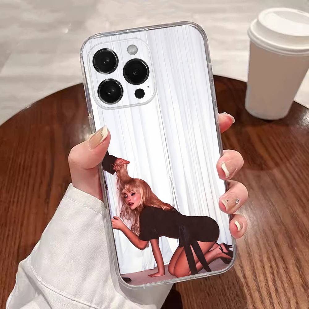 Singer S-Sabrina Pouzdro na telefon Pro iPhone 17,16,15,14,13,12,11 Plus,Pro,Max,XR,XS,Plus,E,SE4,Mini Průhledný kryt