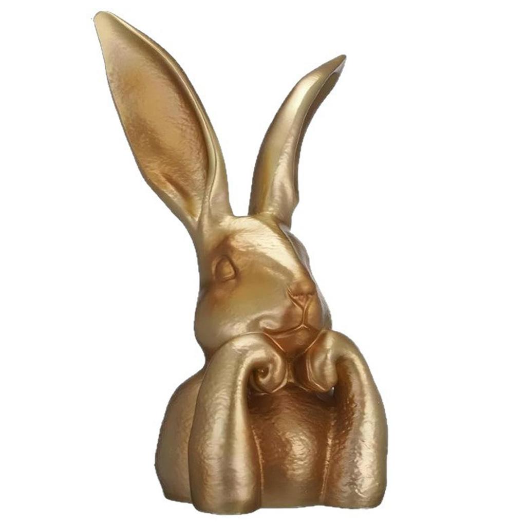 Easter Bunny Figurine Gold Home Decor Rabbit Figurine Easter Table Centerpiece for Spring Home Table Decor Party Supplies Gifts