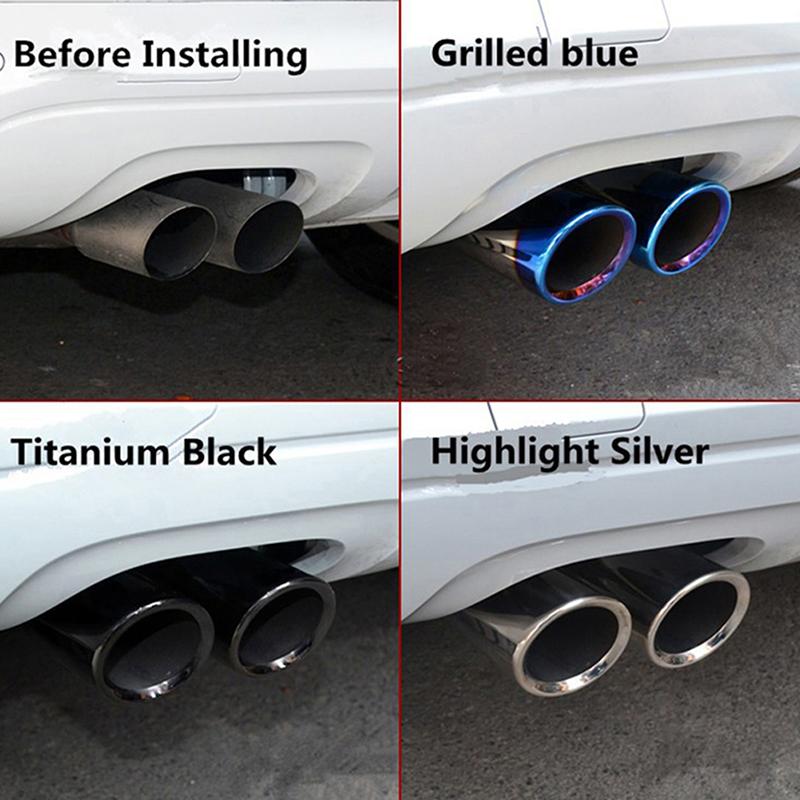 70mm Stainless Steel Car Exhaust Muffler For VW Tiguan MK2 Golf 6 7 Mk7 Jetta Mk6 1.4T 1.6L Exhaust Tip Pipe
