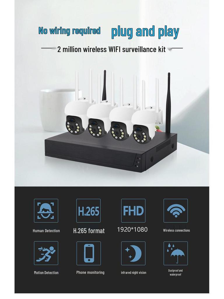 Cross-Border Exclusive: 3MP PTZ Dome Camera WiFi Kit – Wireless, Remote, Outdoor & Waterproof