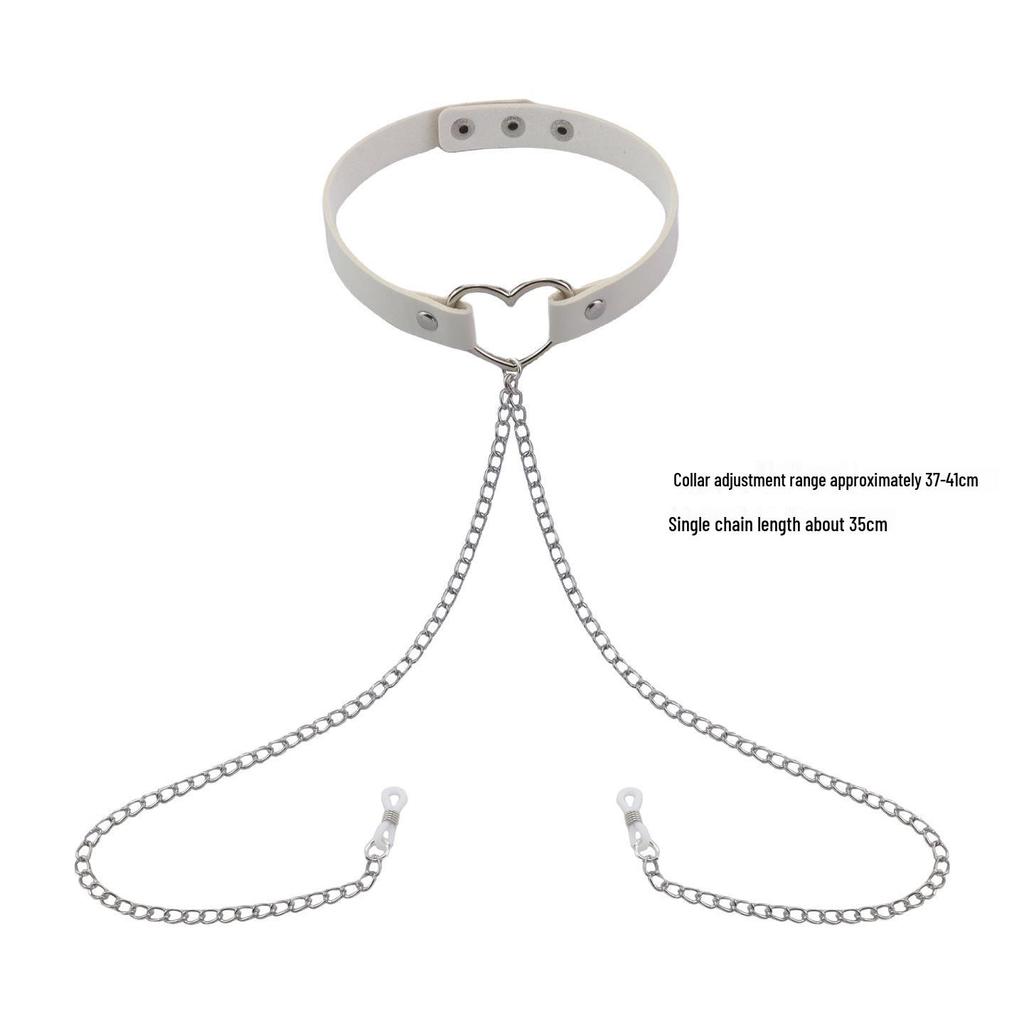 Elegant Choker with Nipple Clamps: Adult Training & Flirting Toy for Couples