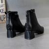 Winter Women's Plush Warm and Fashionable Back Zipper High-heeled Fashion Boots High Top Boots Leather Shoes Midsole Boots Women's Shoes