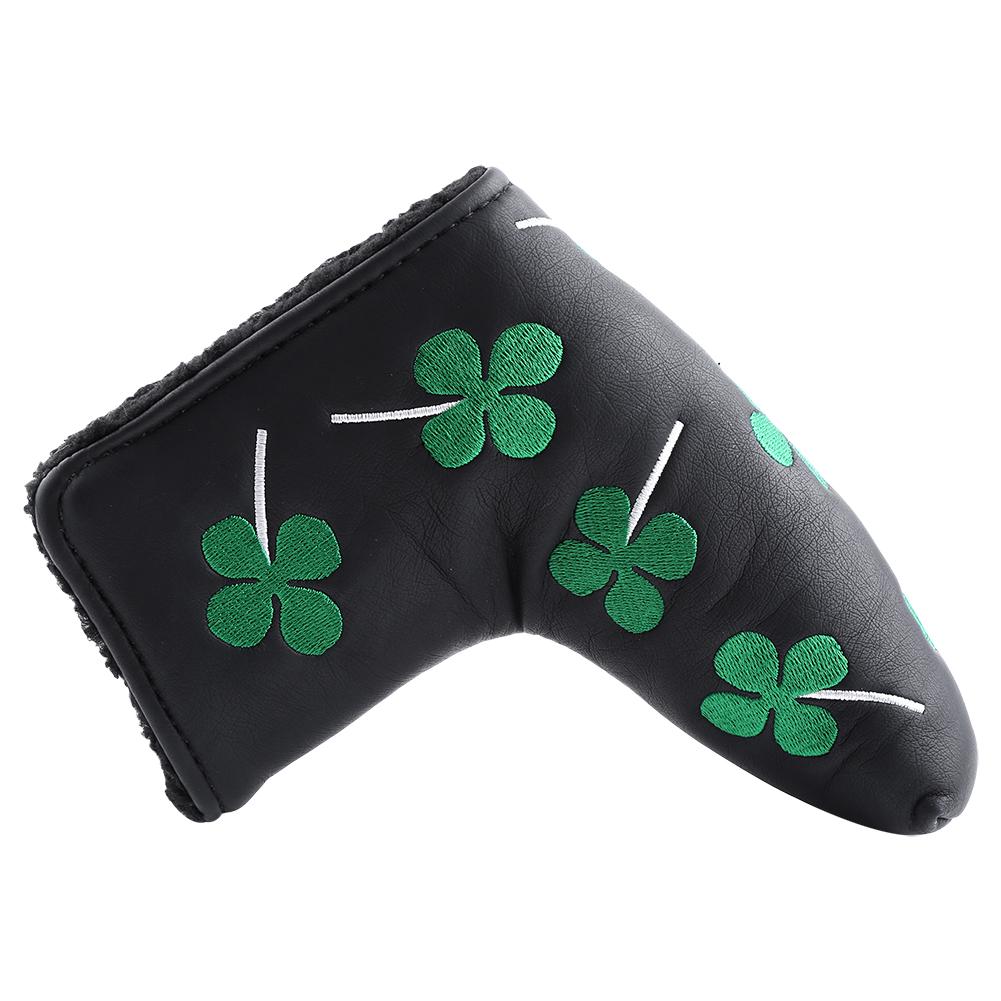 PU Putter Cover Four Leaf Headcover Accessory For Activity(black)
