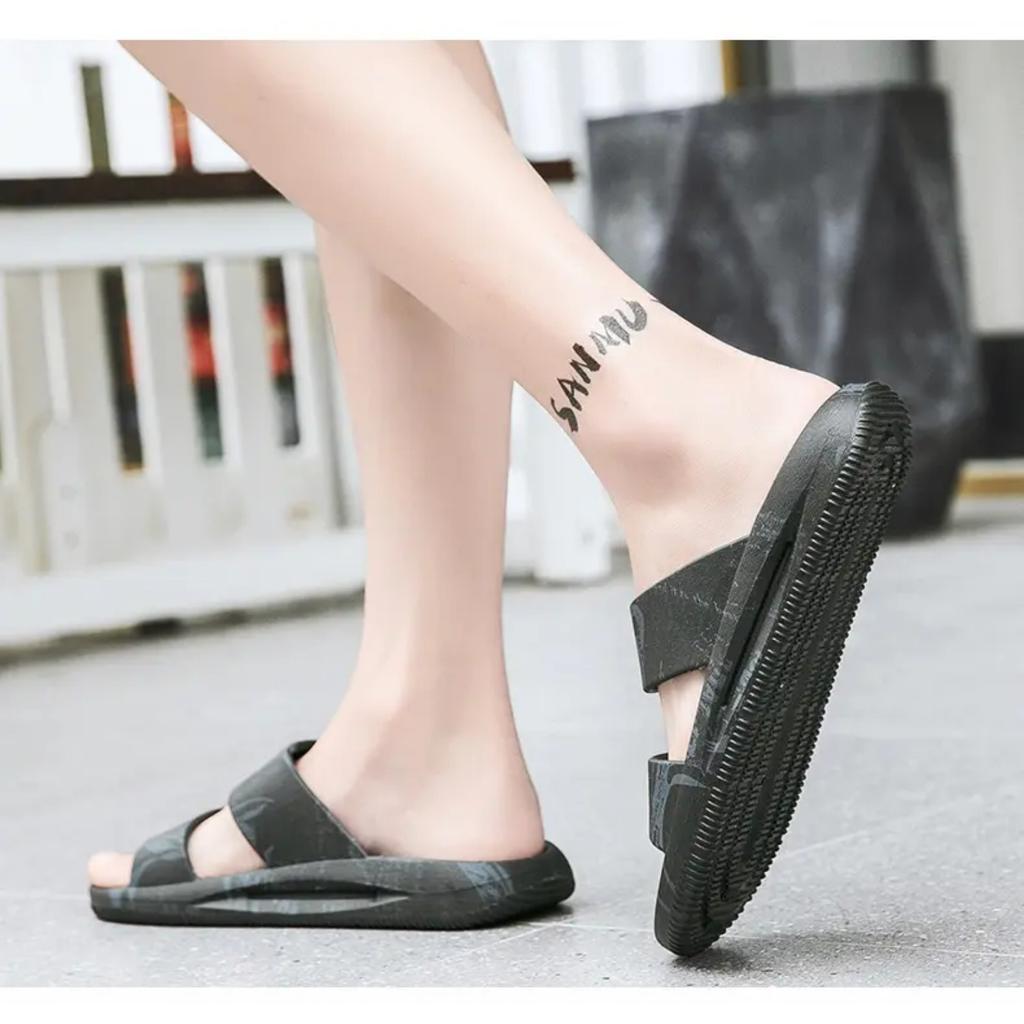 2025 Mens Summer Slippers Beach Sandals Printing Thick Soled Boys Home Bath Printed Slippers EVA Slip-On Indoor Slippers Non-Sli