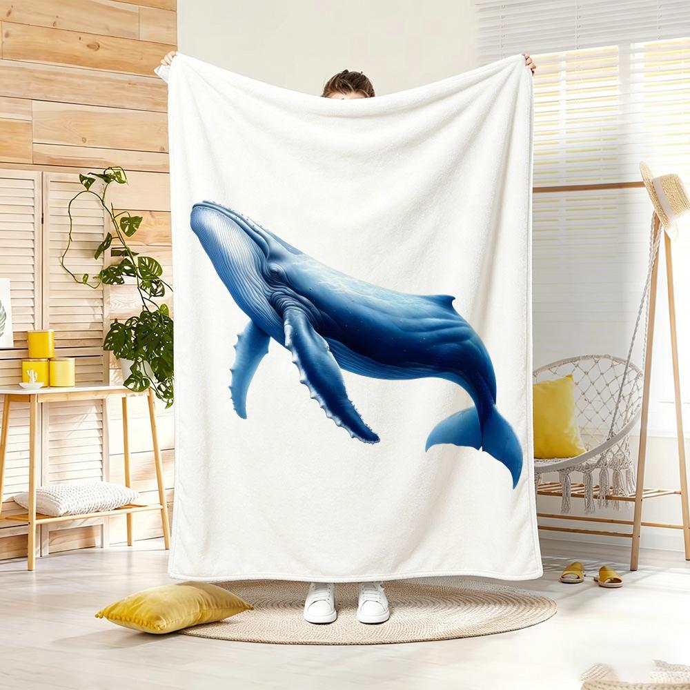 Anime Whale Throw Lightweight G Flannel Blanket Soft Skinfriendly for Summer Cooling