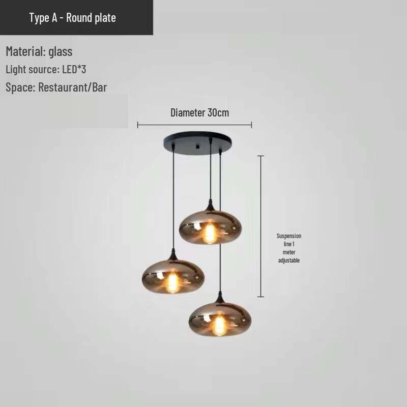 Modern Multi-Head Glass Chandelier Pendant for Dining Room
