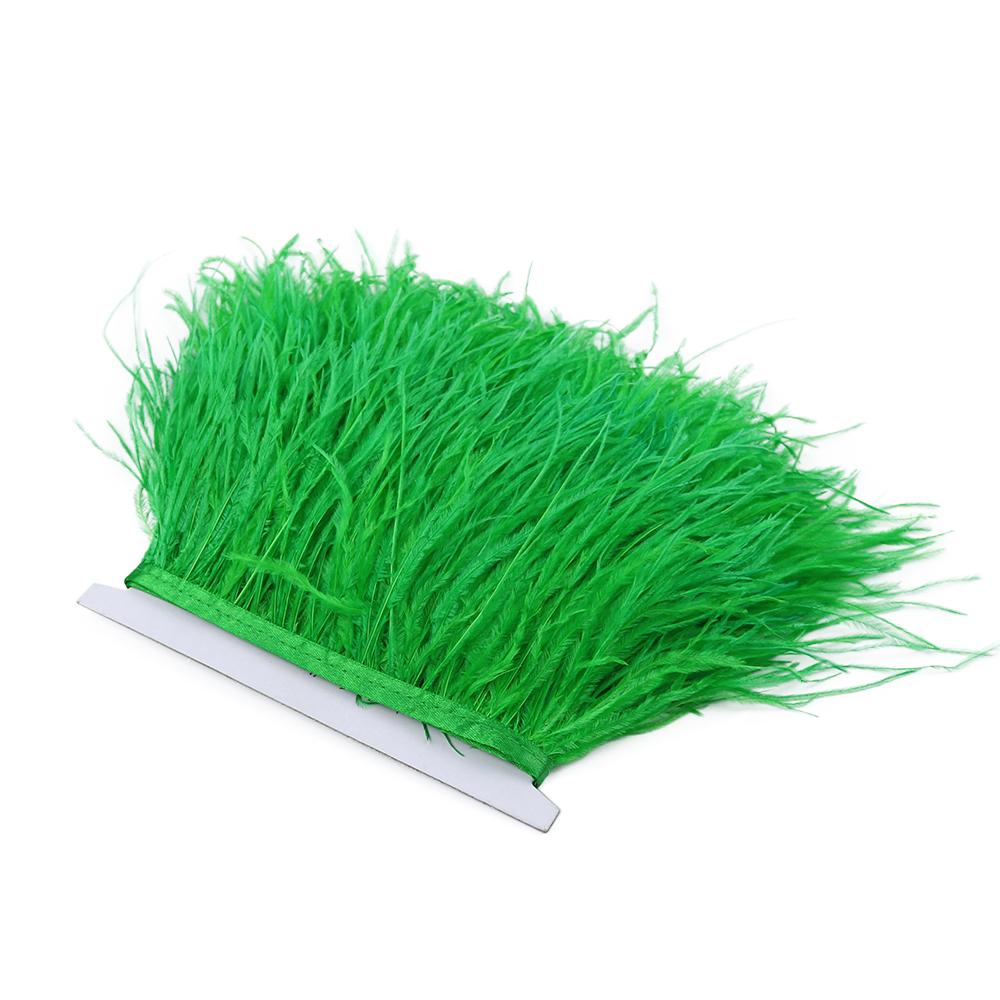 Feather1M Fluffy White Ostrich Feathers Trim Fringe 8-10cm Wedding Party Decoration Feather Ribbon for Dress Clothing  Sewing Crafts