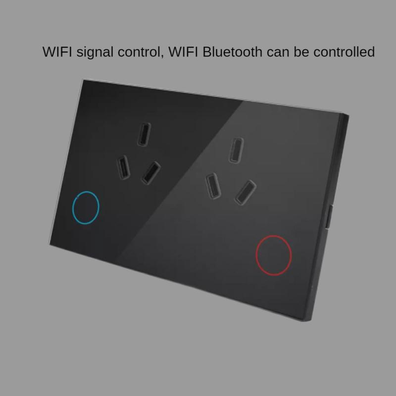 Corui Tuya Wifi Smart Socket 15a Double Au Plug Smart Touch Switch Support Smart Life App Light Wall Button Alexa Google Home