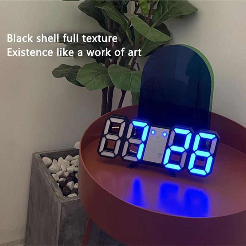 3D Digital Alarm Clock with Night Lights Modern USB Electronic Display Table LED Wall Clocks for Home Bedrooms Living Room Decor