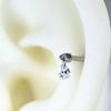F136 Titanium Teardrop Bullet Head Lip Stud with Crystal Zircon Pendant for Ear Cartilage Piercing