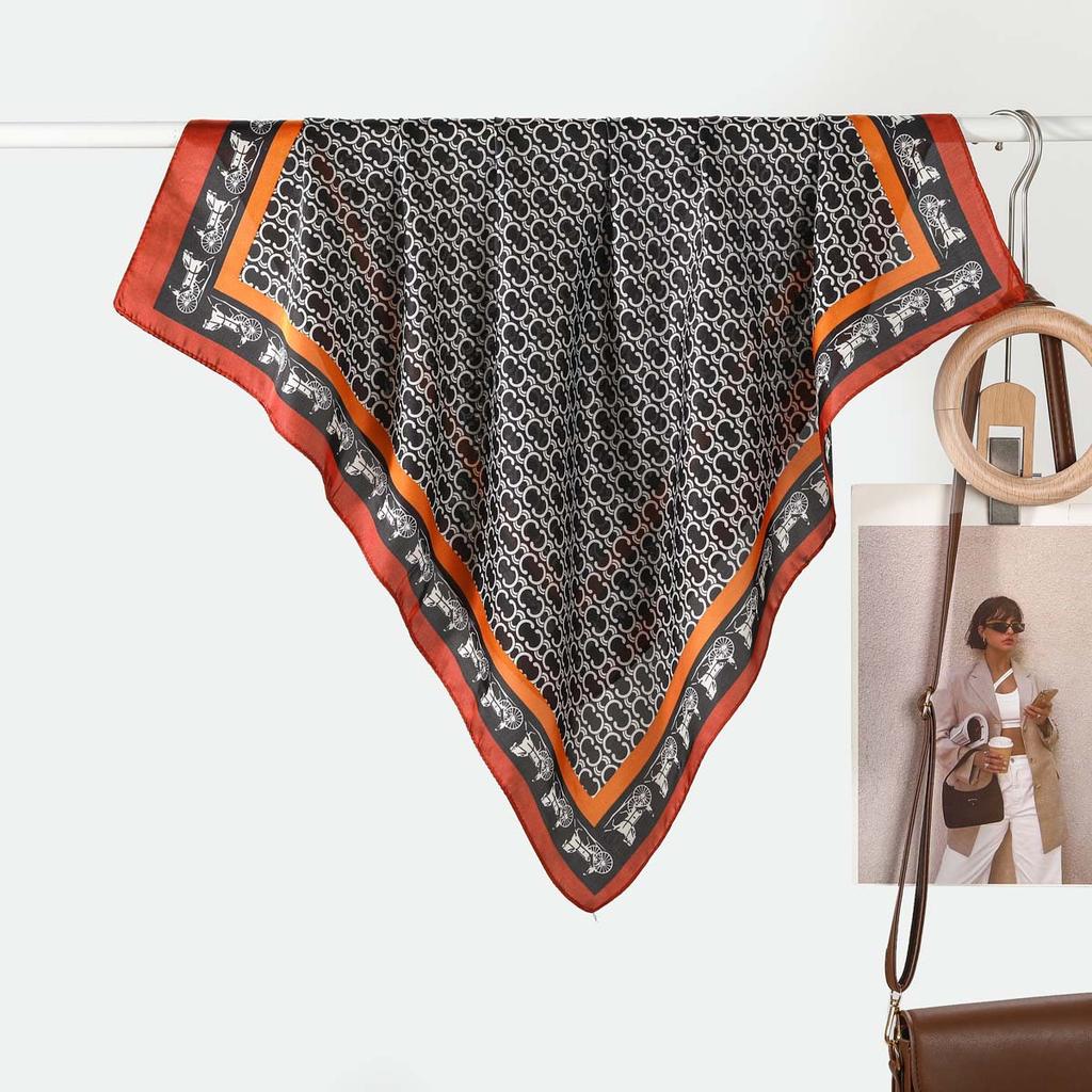 70CM Silk Scarf Wholesale French Versatile Women's Imitation Decorative Small Spring Summer Fashion Simple Shawl