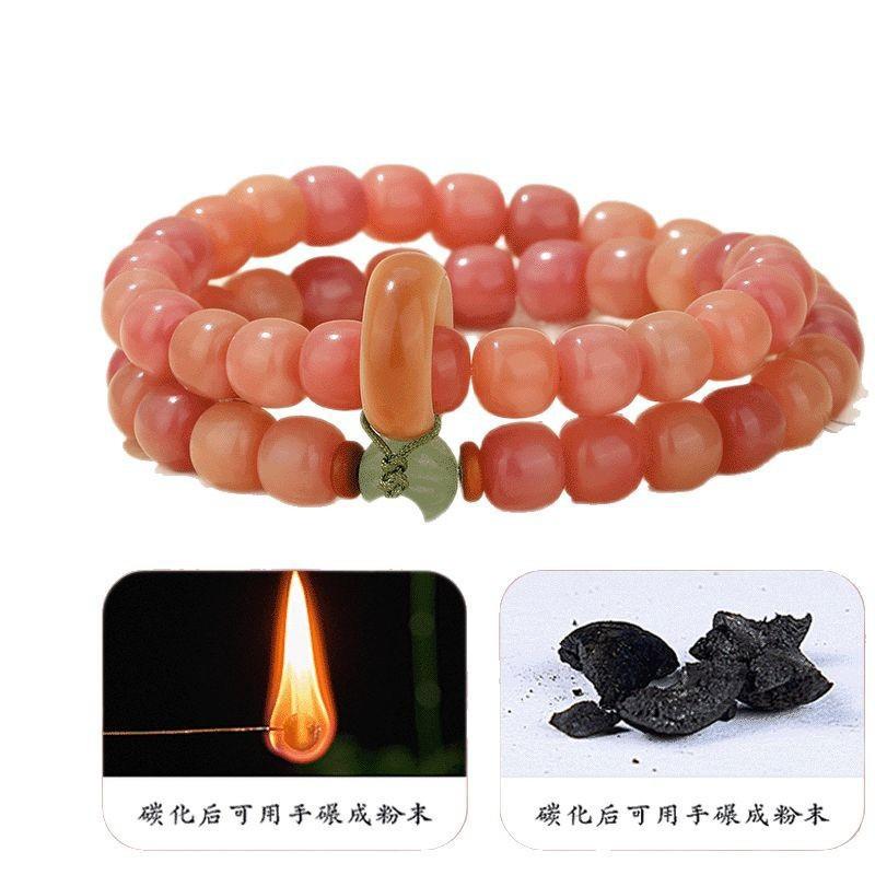 Putuo Mountain Natural Peach Blossom Bodhi Bracelet for Women, Minimalist Jewelry, Multi-Bead Bracelet, Zodiac Couple Gift