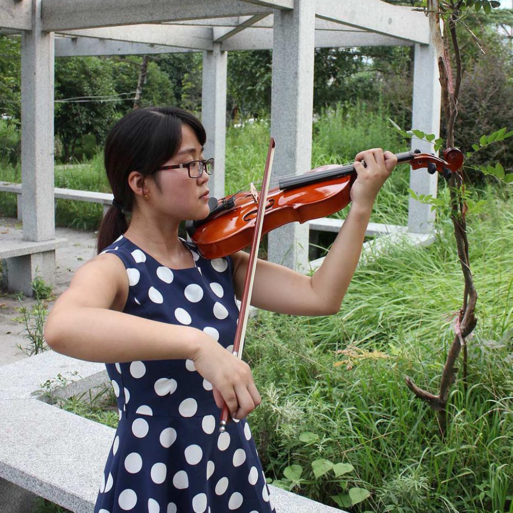 Violin 4/4 Full Size Kit With Case Bow Extra Strings Rosin Tuner Full Size Beginner Violin Wood Violin Set For Children & Adult