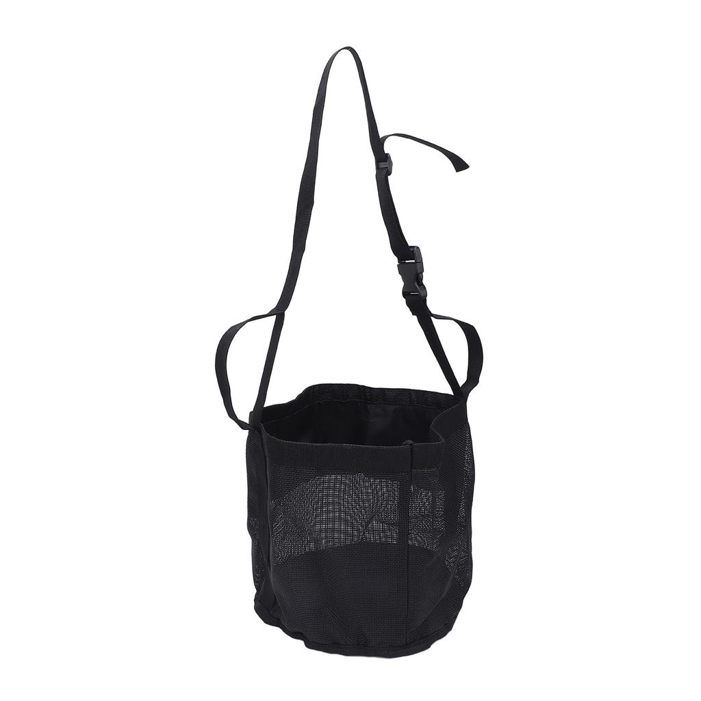 Horse Hay Feeding Bag with Adjustable Neck Strap Spill Proof Nylon Mesh Feed Bucket for Cattle Sheep