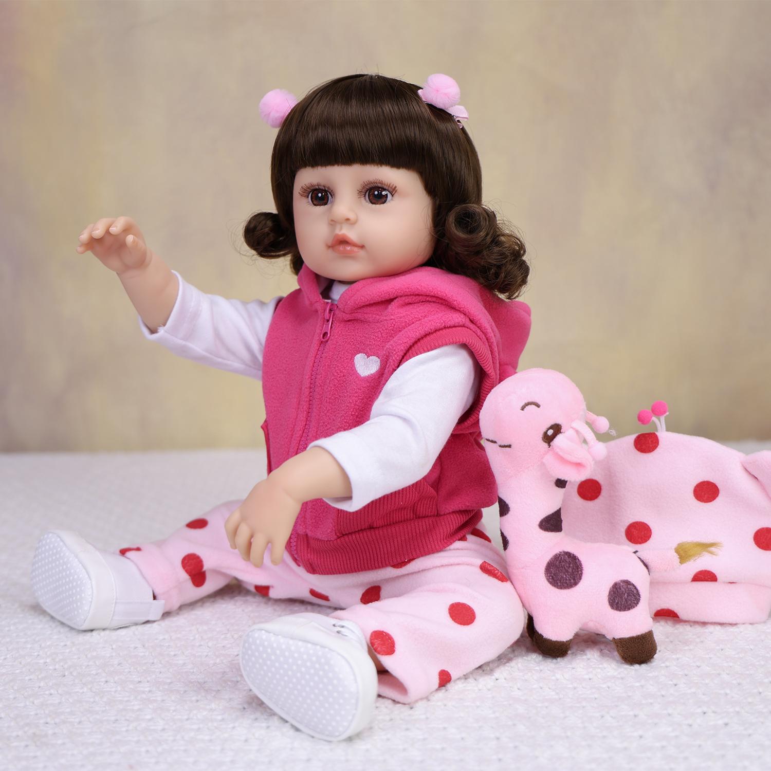 

KEIUMI 18 Inch Reborn Baby Doll Full Silicone Vinyl 3D Skin Realistic Newborn Girl Babies For Christmas Gifts 18 inch
