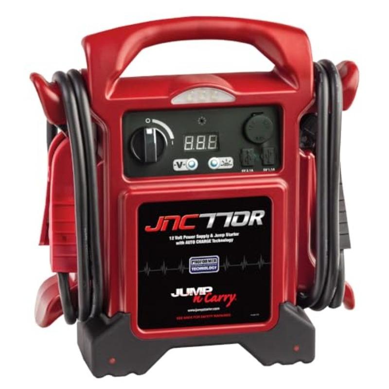 Jump-N-Carry 1700 Peak Amp Premium 12 Volt Jump Starter - Red Automotive Emergency Start Durable Red Housing High-Capacity Lith