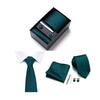 5Pcs/Set Silk Tie Suit Set Bright Color Tie Collar Clip Pocket Square Cufflinks Set Business Weddings Wear Formal Accessories