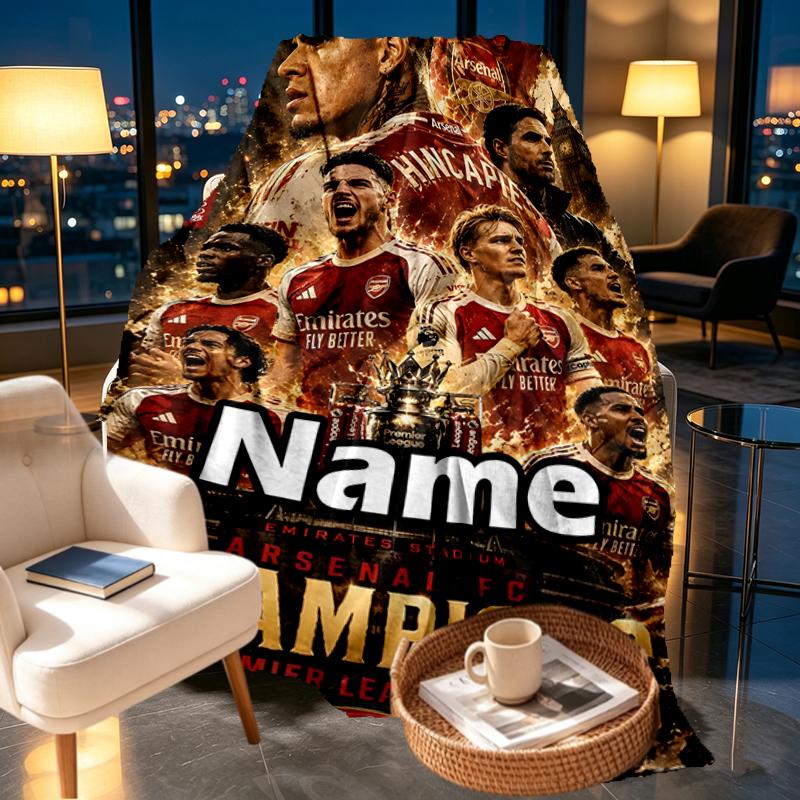 Coperte Personalizzate con Nome Squadra di Calcio Stampato, Arredamento per la Casa, Camera da Letto, Divano, Campeggio, Divano, Regali per Compleanno Natale