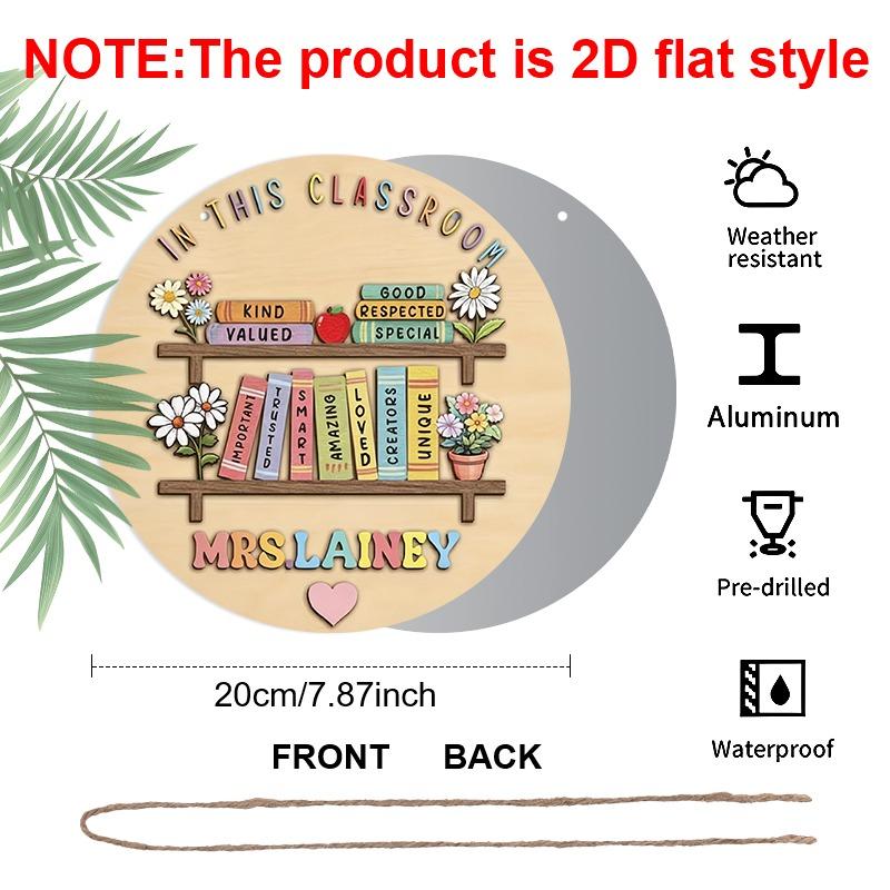 2D Flat, Retro-style, High-end Round Aluminum Wall Decorations In Various Sizes. Suitable for Teacher Appreciation Plaques, Both Indoors and