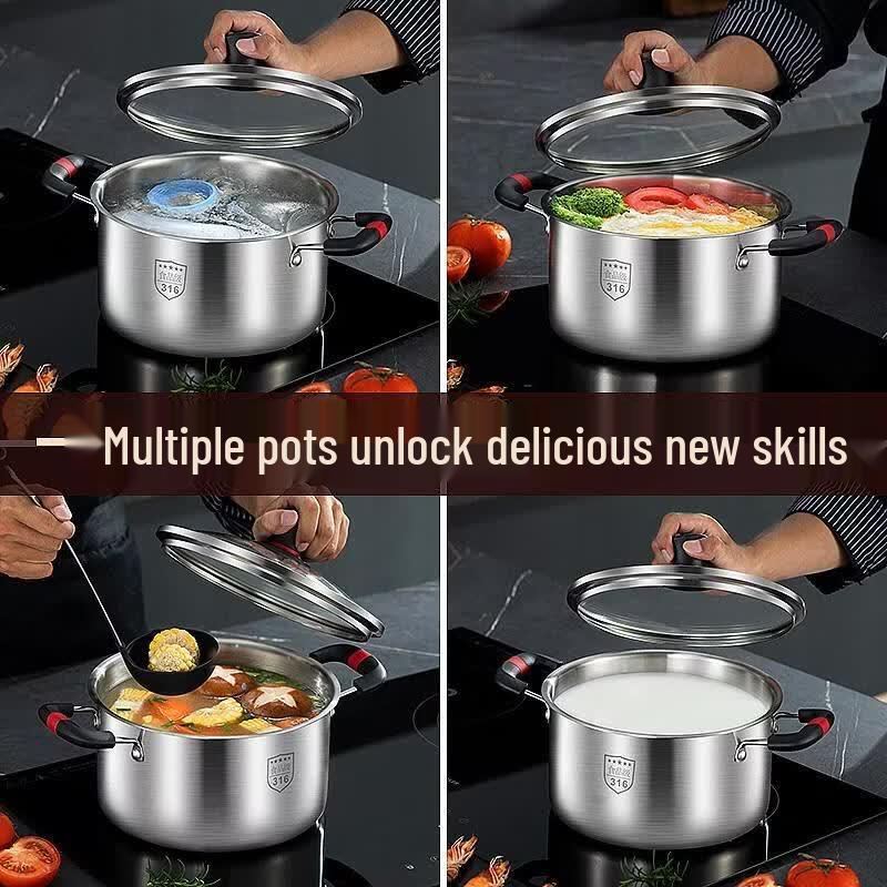 HANDUNYOU 18CM 316 Stainless Steel Soup Pot
