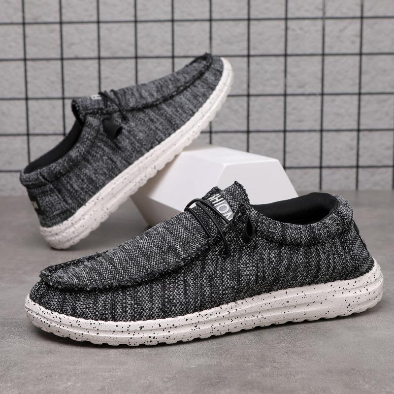 2025 Four-season Casual Canvas Shoes, Large Size Breathable Lazy One-pedal Sleeve Loafers for Men In Summer