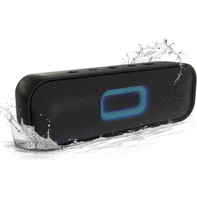 Haut-parleurs portables Bluetooth sans fil avec son stéréo fort de 20 W, haut-parleurs de douche étanches IPX6, haut-parleurs de fête TWS, lumières multicolores