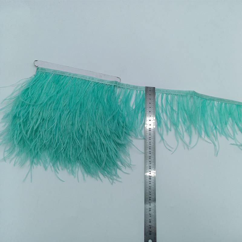 Feather1meter Dyed Colorful Ostrich Feathers Trim Ribbon for Dress Clothing Decoration Sewing Needlework Handicraft Accessories10-15cm