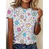 Fashion Men's Crew Neck Short Sleeve 3D Casual Color Printing Casual Short Sleeve Crew Neck T-Shirt