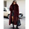 Shaggy Faux Fur Warm Maxi Overcoat for Women Luxury Lapel Open Front Fluffy Winter Parka Outwear Long Jackets Women's Long Sleeve Shawl Collar Coats