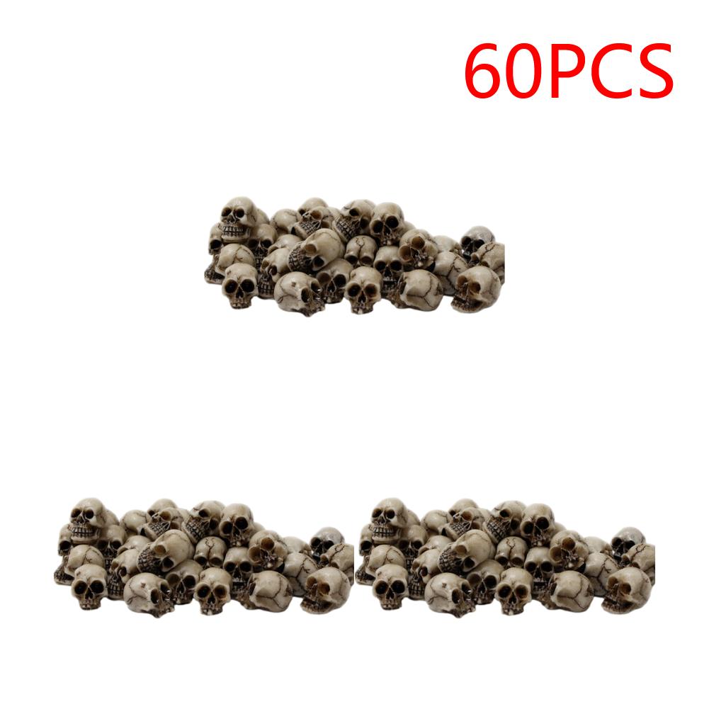 20-100PCS Mini Skull Model Collectable Halloween Skull Head Sculptures Decor Festival Theme Landscape Garden Potted Plant Decor