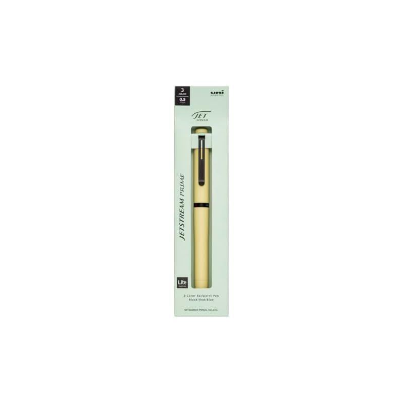 Mitsubishi Pencil Jetstream Prime 3-Color Ballpoint Pen, Twist Mechanism, Light Touch Ink, 0.5mm Tip, Citron Yellow (SXE3LPR05.28)